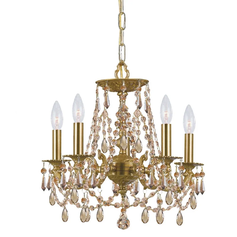 Industrial Iron Chandeliers for Loft - Inspired SpacesIndustrial Iron Chandeliers for Loft - Inspired Spaces5 Light Aged Brass Traditional Mini Chandelier Draped In Golden Teak Hand Cut Crystal - C193-5545-AG-GT-MWP