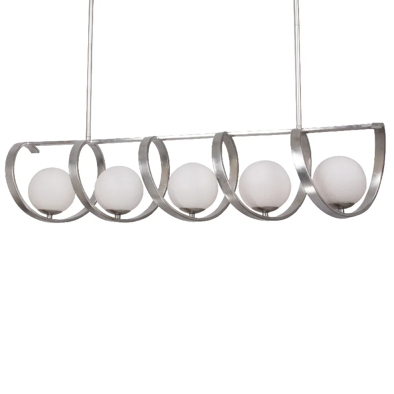 Chandeliers with Candle - Style Bulbs for a Classic AestheticChandeliers with Candle - Style Bulbs for a Classic Aesthetic5 Light Antique Silver Mid Century Modern Chandelier - C193-6465-SA