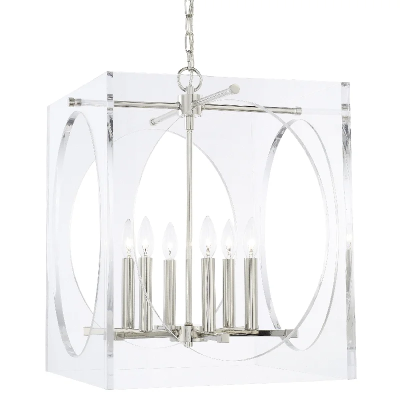 Ceiling - Mounted Chandeliers for Standard CeilingsCeiling - Mounted Chandeliers for Standard Ceilings6 Light Polished Nickel Modern Chandelier - C193-8876-PN