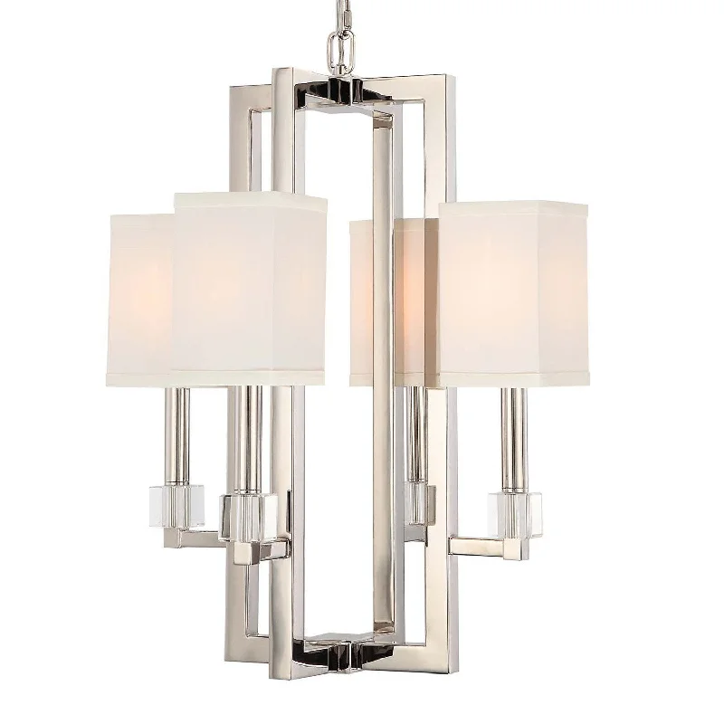 Bohemian - Style Beaded Chandeliers for Eclectic DecorBohemian - Style Beaded Chandeliers for Eclectic Decor4 Light Polished Nickel Modern Chandelier Draped In Crystal Cubes - C193-8884-PN