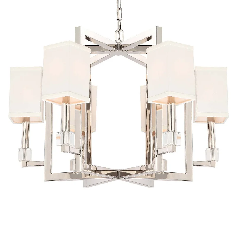 Modern Crystal Chandeliers for Contemporary HomesModern Crystal Chandeliers for Contemporary Homes6 Light Polished Nickel Modern Chandelier Draped In Crystal Cubes - C193-8886-PN