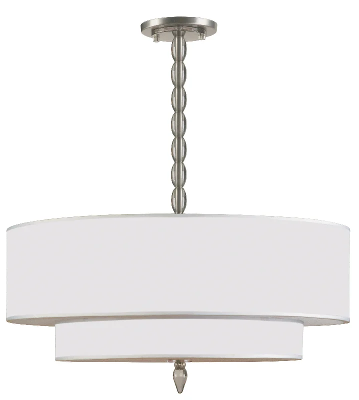 Chandeliers with Metal Frames in Silver FinishChandeliers with Metal Frames in Silver Finish5 Light Satin Nickel Transitional  Modern Chandelier - C193-9507-SN