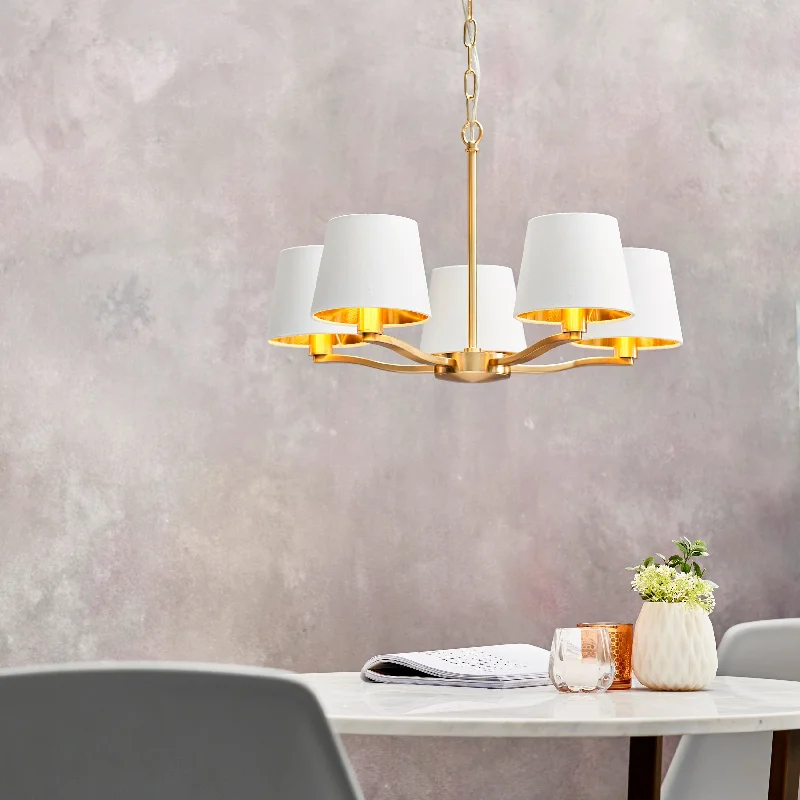 Modern Crystal Chandeliers for Contemporary HomesModern Crystal Chandeliers for Contemporary HomesEndon Harvey 5lt Pendant Brushed Satin Gold