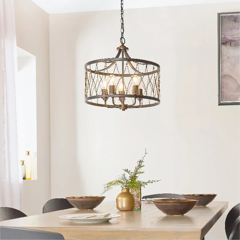Art Deco Chandeliers for a Retro - Glam LookArt Deco Chandeliers for a Retro - Glam LookEndon Heston Pendant Chandelier Matt Black & Rustic Bronze