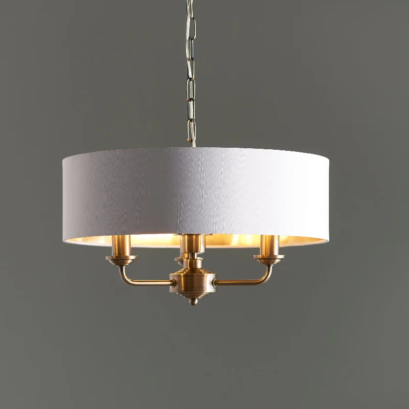 Chandeliers with Multiple Lights for Maximum IlluminationChandeliers with Multiple Lights for Maximum IlluminationEndon Highclere 3lt Pendant Antique Brass & White