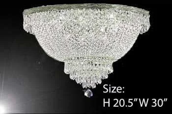 Chandeliers for High Ceilings to Fill Vertical SpaceChandeliers for High Ceilings to Fill Vertical SpaceFlush Basket French Empire Crystal Chandelier Lighting H20.5" X W30" - A93-Flush/Cs/870/14