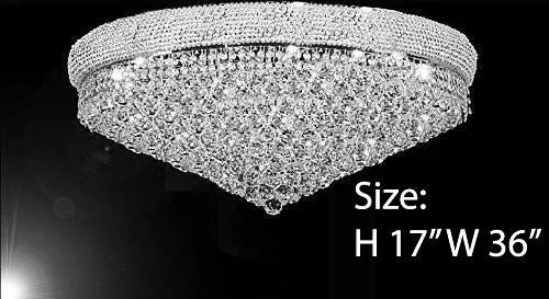 Chandeliers for Low Ceilings to Avoid OvercrowdingChandeliers for Low Ceilings to Avoid OvercrowdingFlush French Empire Crystal Chandelier H17" X W36" - Perfect For An Entryway Or Foyer - A93-Flush/Cs/541/32