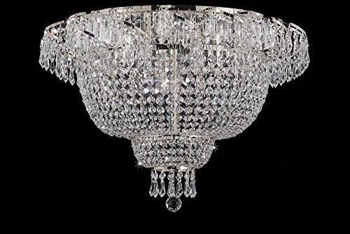Small Chandeliers for Compact RoomsSmall Chandeliers for Compact RoomsFlush French Empire Crystal Chandelier Chandeliers Lighting Silver H19.5 X Wd24 6 Lights  Flush Empire - J10-CS/928/9-FLUSH