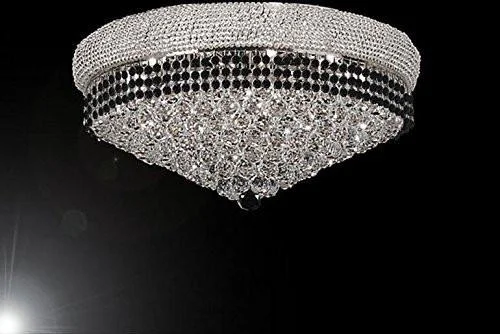 Incandescent Chandeliers for a Warm and Traditional GlowIncandescent Chandeliers for a Warm and Traditional GlowFlush French Empire Crystal Chandelier Chandeliers Lighting Trimmed With Jet Black Crystal Good For Dining Room Foyer Entryway Family Room And More H16" X W30" - G93-Flush/B79/Cs/541/24