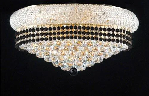 Chandeliers with Venetian Glass for a Luxurious LookChandeliers with Venetian Glass for a Luxurious LookFlush French Empire Crystal Chandelier Lighting Trimmed With Jet Black Crystal Good For Dining Room Foyer Entryway Family Room And More H15" X W24" - F93-B79/Flush/542/15