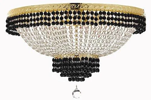 Traditional Brass Chandeliers for Classic InteriorsTraditional Brass Chandeliers for Classic InteriorsFlush French Empire Crystal Chandelier Lighting Trimmed With Jet Black Crystal Good For Dining Room Foyer Entryway Family Room And More H18" X W24" - F93-B79/Cg/Flush/870/9