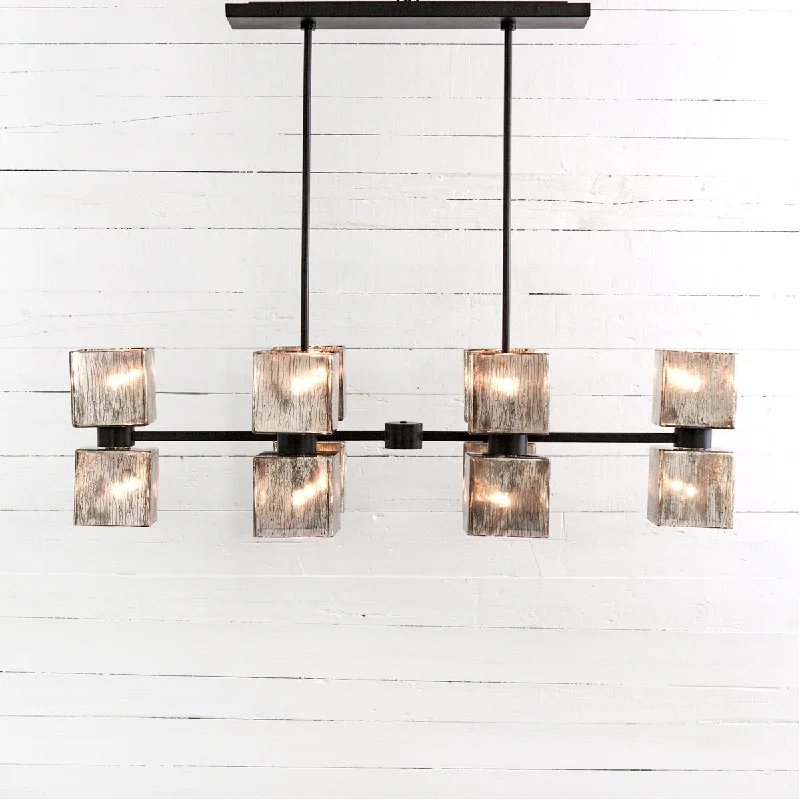 Chandeliers with Adjustable Height for Custom InstallationChandeliers with Adjustable Height for Custom InstallationFour Hands Hutton Ava Linear Chandelier - Antiqued Iron