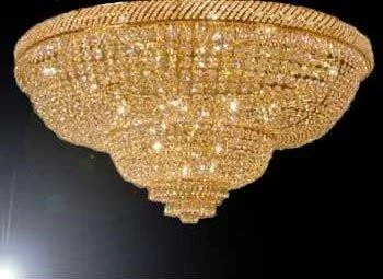 Chandeliers with Clear Crystal for a Sparkling EffectChandeliers with Clear Crystal for a Sparkling EffectFrench Empire Crystal Flush Basket Chandelier W/Swarovski Crystal H 29" W 50" - G93-Flush/Cg/448/48Sw