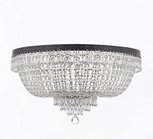 Modern Crystal Chandeliers for Contemporary HomesModern Crystal Chandeliers for Contemporary HomesFrench Empire Crystal Flush Chandelier Chandeliers Lighting H21" X W30" With Dark Antique Finish! Good for Dining Room, Foyer, Entryway, Family Room and More! - A93-FLUSH/CB/870/14