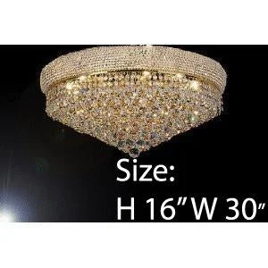 Chandeliers with Adjustable Arms for Directional LightingChandeliers with Adjustable Arms for Directional LightingFrench Empire Crystal Flush Chandelier Lighting H16" X W30" - G93-Flush/541/24