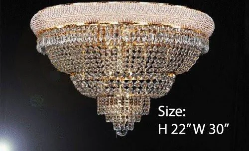 Rustic Wood Chandeliers for Country - Style HousesRustic Wood Chandeliers for Country - Style HousesFrench Empire Crystal Flush Chandelier Lighting H22" W30" - G93-Flush/448/21
