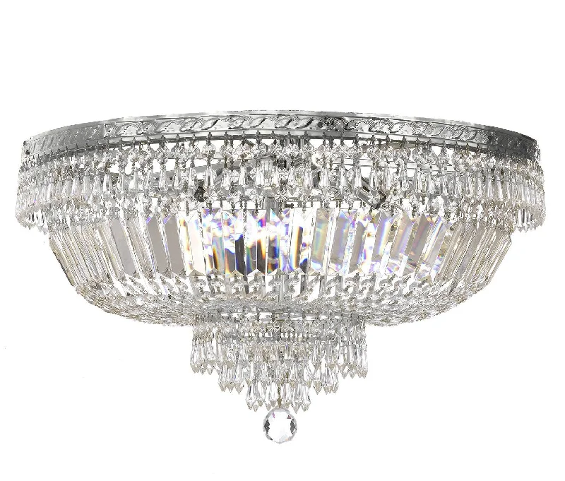 Ceiling - Mounted Chandeliers for Standard CeilingsCeiling - Mounted Chandeliers for Standard CeilingsFrench Empire Crystal Semi Flush Basket Chandelier Chandeliers Lighting H18"X W24" - F93-B8/FLUSH/CS/870/9