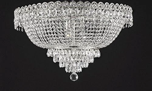 Traditional Brass Chandeliers for Classic InteriorsTraditional Brass Chandeliers for Classic InteriorsFrench Empire Empress Crystal(Tm) Flush Basket Chandelier Lighting H 12" W 20" - Cjd-B39/Flush/Cs/2176/20