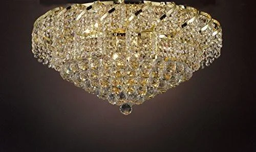 Chandeliers with Frosted Glass for a Softer Light DiffusionChandeliers with Frosted Glass for a Softer Light DiffusionFrench Empire Empress Crystal(Tm) Flush Chandelier Lighting H 13" W 26" - Cjd-Flush/Cg/2173/26