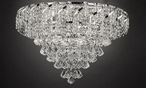 Chandeliers with Metal Frames in Copper FinishChandeliers with Metal Frames in Copper FinishFrench Empire Empress Crystal(Tm) Flush Chandelier Lighting H 18" W 26" - Cjd-Flush/B7/Cs/2173/26