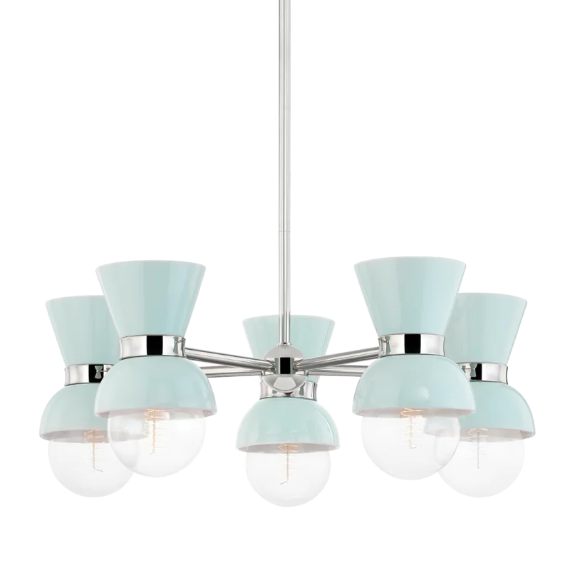 POLISHED NICKEL/CERAMIC GLOSS ROBINS EGG BLUE
