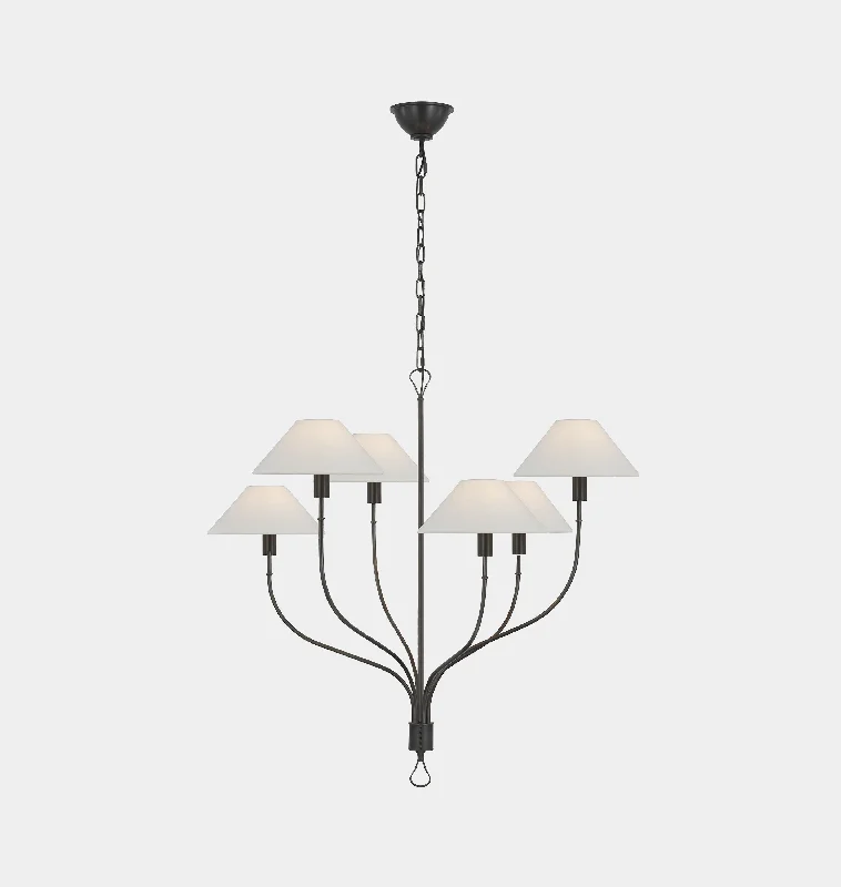 Chandeliers with Metal Frames in Gold FinishChandeliers with Metal Frames in Gold FinishGriffin Large Staggered Tail Chandelier