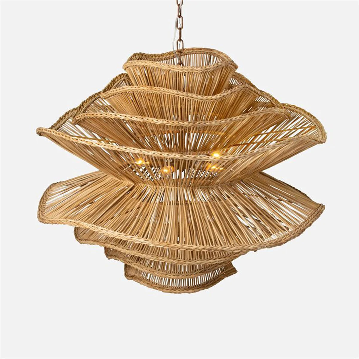 Chandeliers with Multiple Lights for Maximum IlluminationChandeliers with Multiple Lights for Maximum IlluminationMade Goods Alondra Wavy Rattan 40-Inch Chandelier