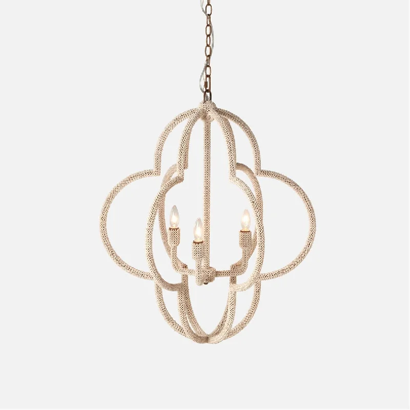 Chandeliers with Candle - Style Bulbs for a Classic AestheticChandeliers with Candle - Style Bulbs for a Classic AestheticMade Goods Astin Large Coco Beads Metal Flower Chandelier