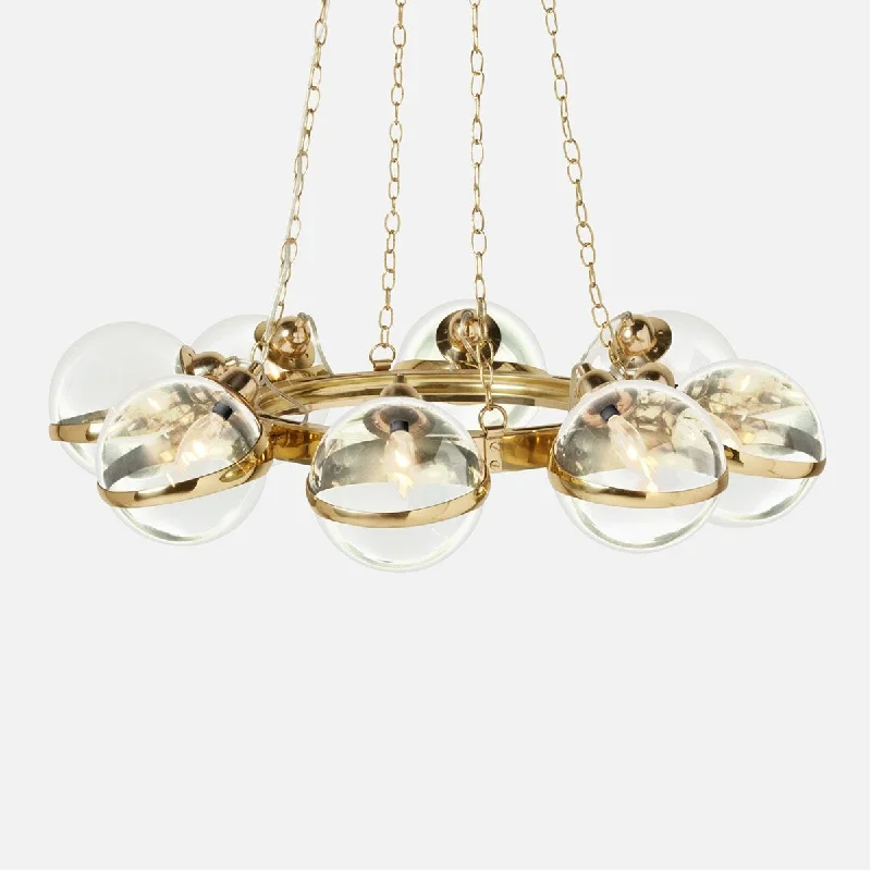 Chandeliers with Adjustable Height for Custom InstallationChandeliers with Adjustable Height for Custom InstallationMade Goods Vangelo Modern Wagon-Wheel Chandelier