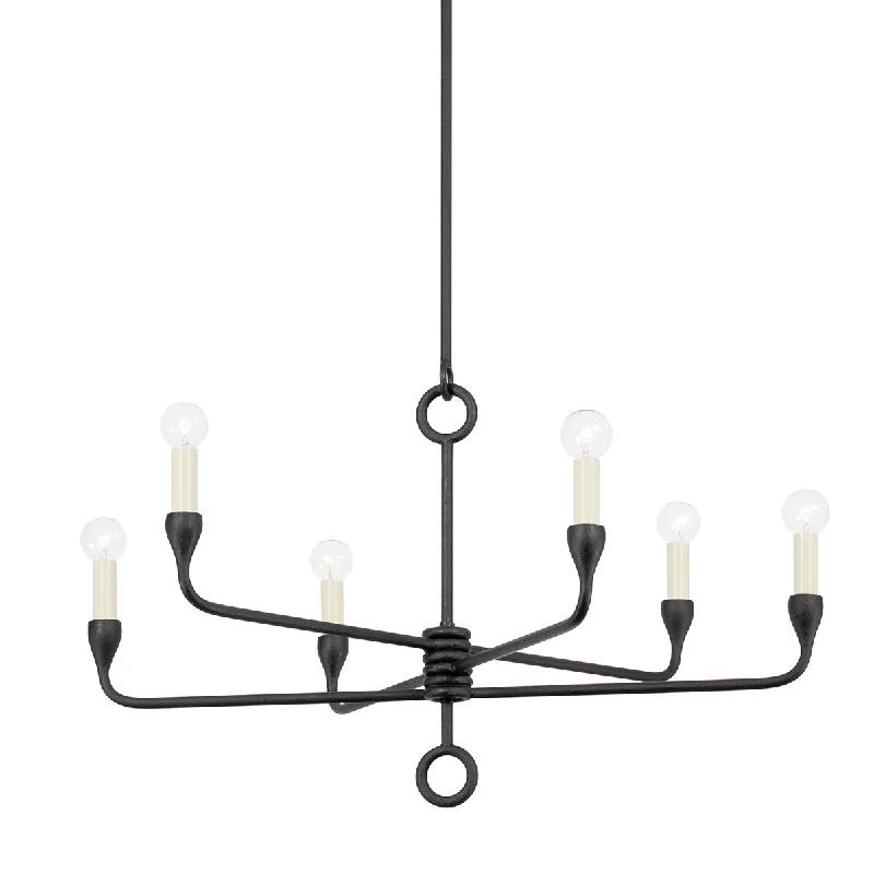 Chandeliers with Colored Glass for a Splash of ColorChandeliers with Colored Glass for a Splash of ColorORSON 6 LIGHT CHANDELIER
