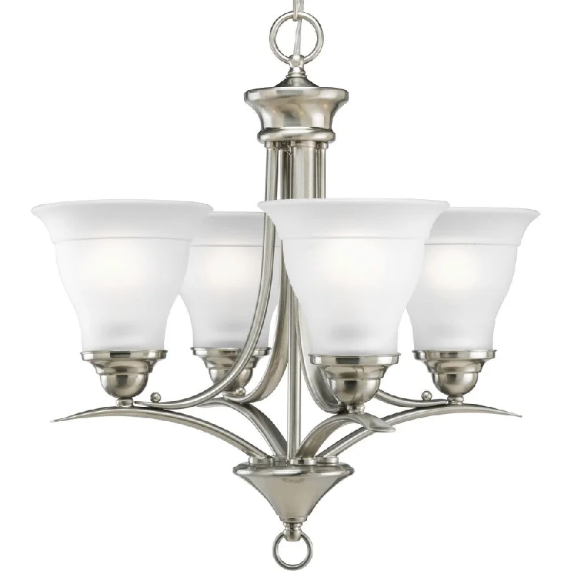 Chandeliers with Multiple Lights for Maximum IlluminationChandeliers with Multiple Lights for Maximum IlluminationTrinity Collection 4-Light Brushed Nickel Etched Glass Traditional Chandelier Light - N/A