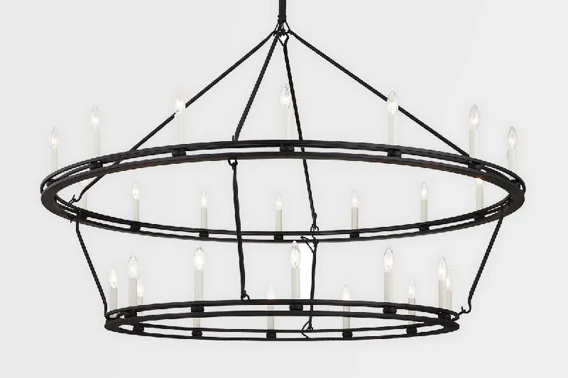 Chandeliers with Metal Frames in Black FinishChandeliers with Metal Frames in Black FinishSutton 28 Light Chandelier