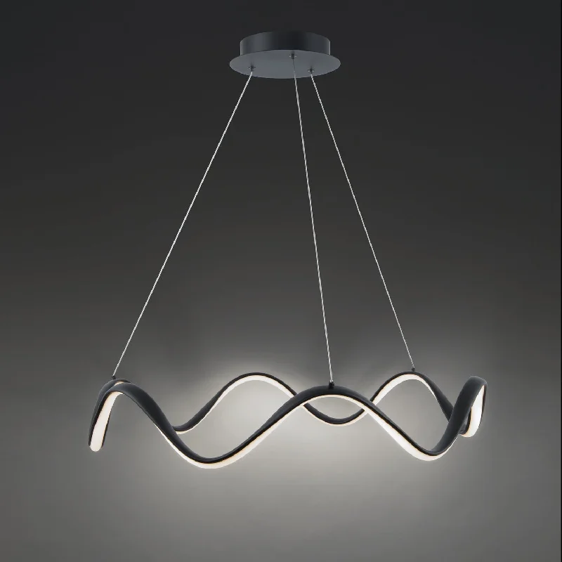 Chandeliers with Metal Frames in Bronze FinishChandeliers with Metal Frames in Bronze FinishWAC Morae PD-33230-BK Chandelier Light - Black