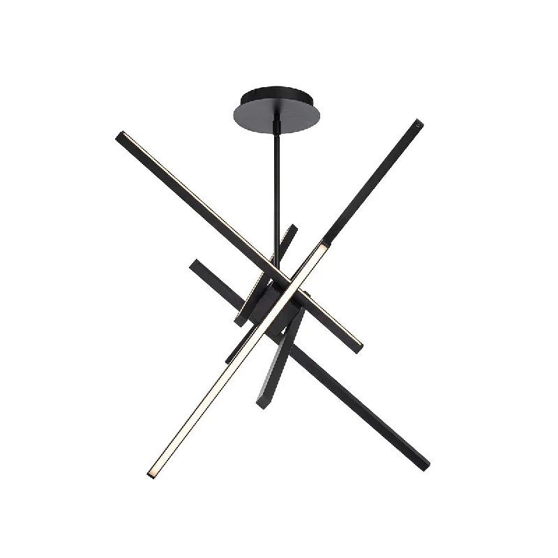 Chandeliers with Metal Frames in Silver FinishChandeliers with Metal Frames in Silver FinishWAC Parallax PD-73129-BK Chandelier Light - Black