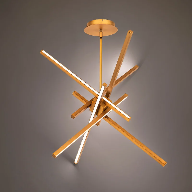 Rustic Wood Chandeliers for Country - Style HousesRustic Wood Chandeliers for Country - Style HousesWAC Parallax PD-73139-AB Chandelier Light - Aged Brass