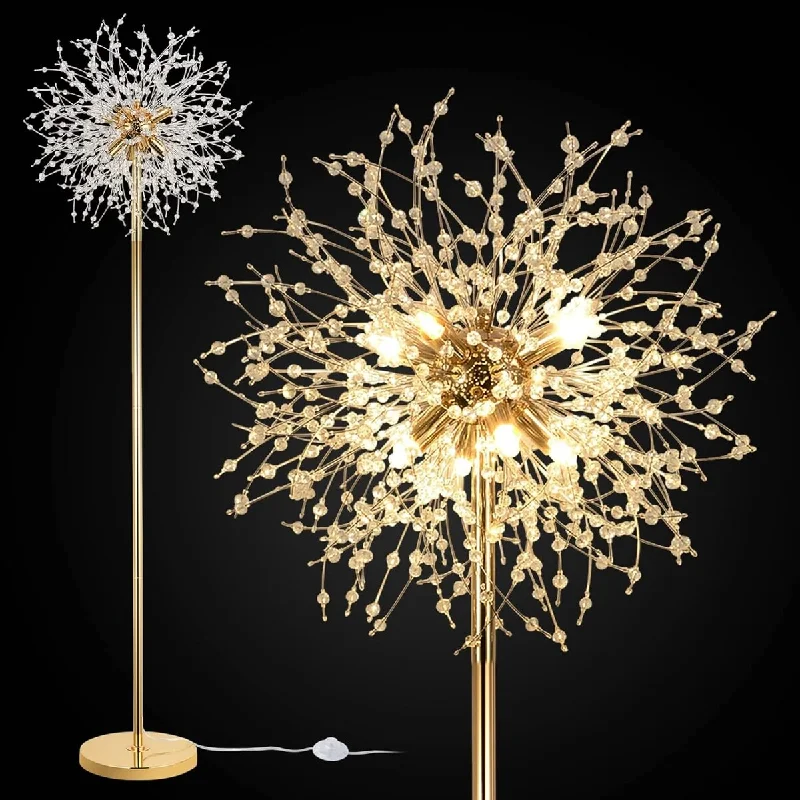 Adjustable Height Floor Lamp for Versatile Lighting NeedsAdjustable Height Floor Lamp for Versatile Lighting Needs69" Crystal LED Metal Tall Pole Lamp with K9 Crystal