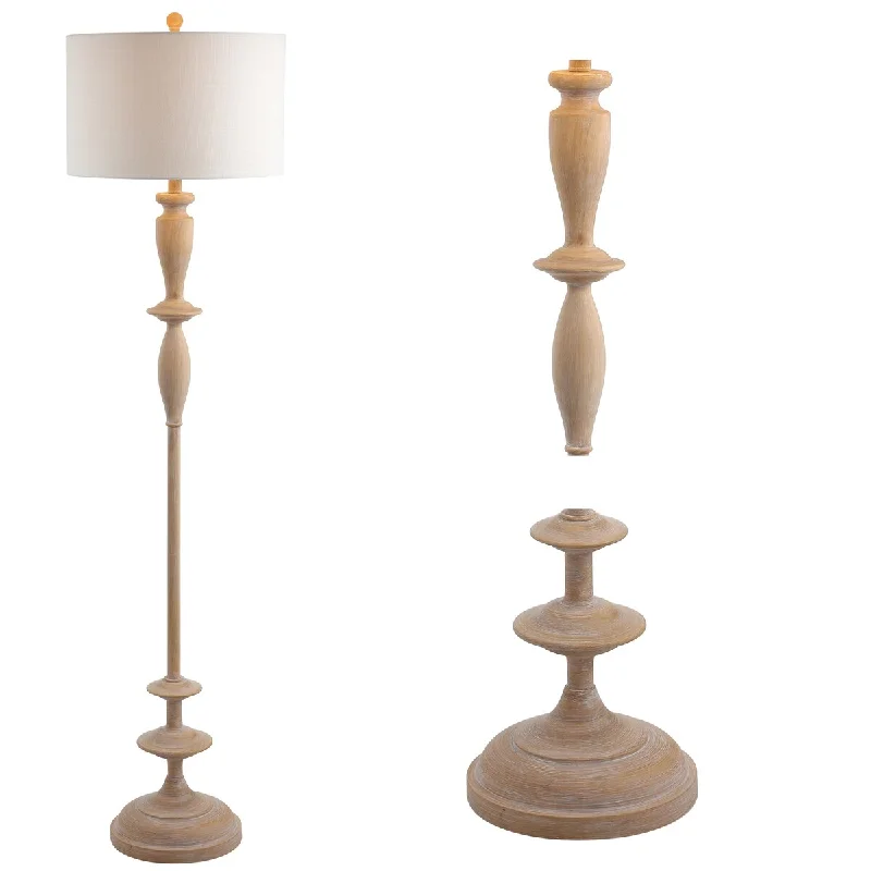 Marble Base Floor Lamp for a Touch of LuxuryMarble Base Floor Lamp for a Touch of LuxuryAldrin 63.5" Resin LED Floor Lamp, Brown wood finish by JONATHAN Y - 63.5" H x 16" W x 16" D