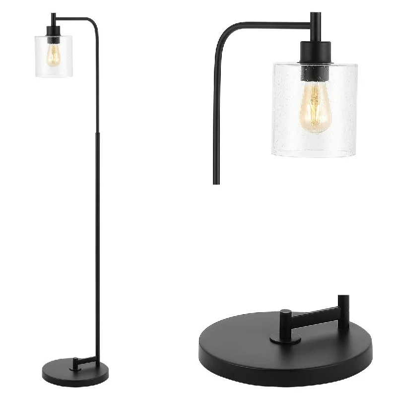 Bohemian Inspired Floor Lamp for Eclectic Home DecorBohemian Inspired Floor Lamp for Eclectic Home DecorAxel 60" Iron/Seeded Glass LED Floor Lamp, Black by JONATHAN Y - 1 Bulb