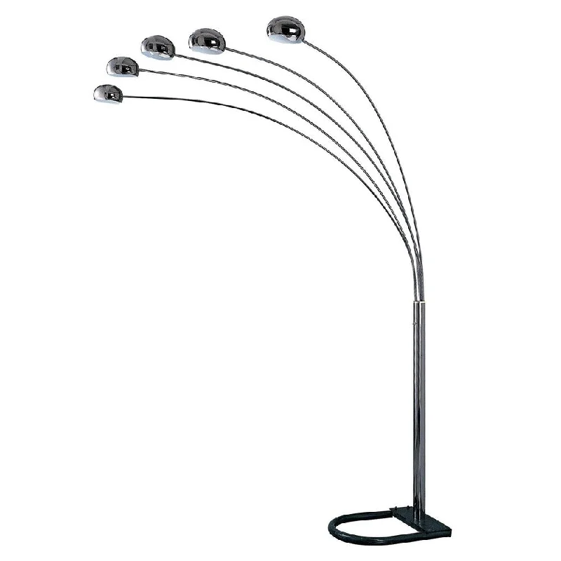 USB Charging Port Floor Lamp for Convenient Device ChargingUSB Charging Port Floor Lamp for Convenient Device ChargingBlack-Chrome 5-Arch Floor Lamp