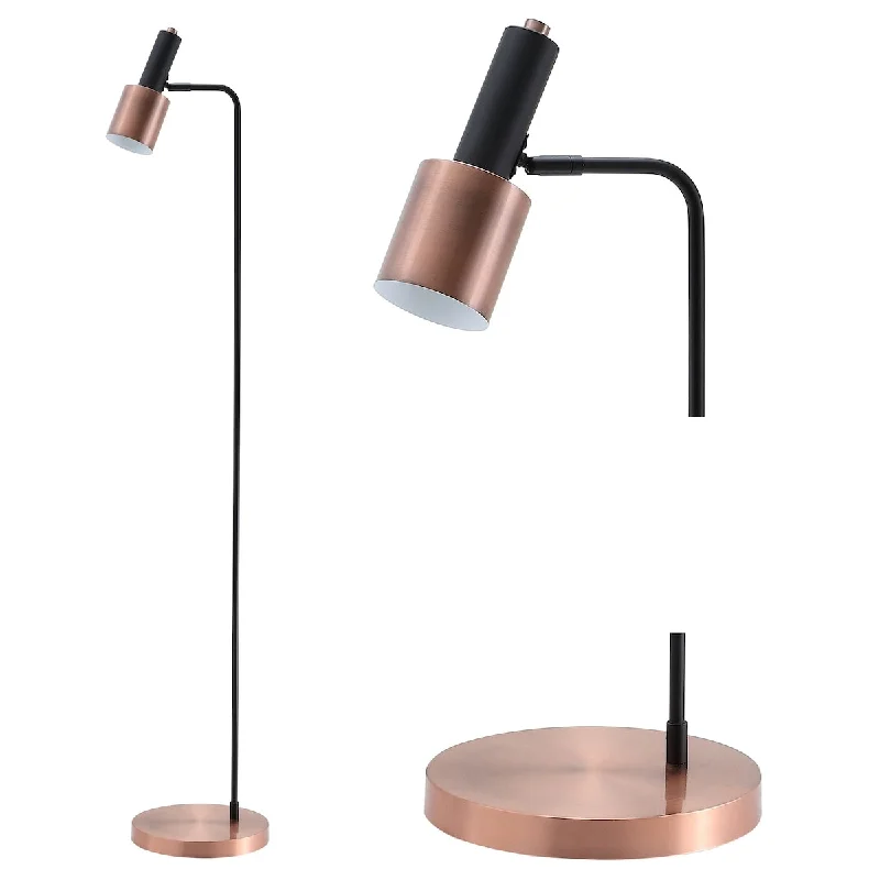 Fabric Floor Lamp with a Linen Shade for a Relaxed AestheticFabric Floor Lamp with a Linen Shade for a Relaxed AestheticBrady 59.50" Metal LED Task Floor Lamp, Copper/Black by JONATHAN Y