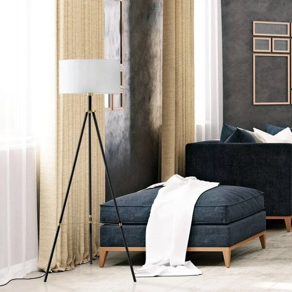 Glass Floor Lamp with Frosted Shades for Soft Diffused LightGlass Floor Lamp with Frosted Shades for Soft Diffused LightCarson Carrington Ullisjaur Black Tripod Floor Lamp