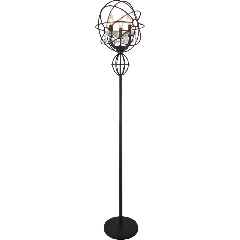 Rustic Farmhouse Style Floor Lamp for Cozy BedroomsRustic Farmhouse Style Floor Lamp for Cozy BedroomsCwi Lighting 5465F14DB-3  Campechia Lamp Brown