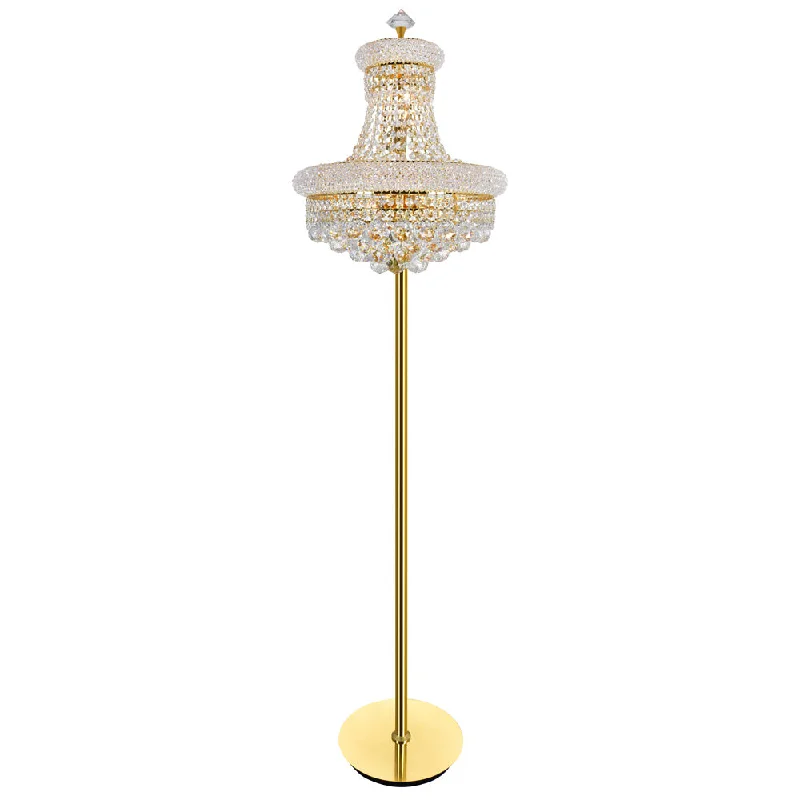 Glass Floor Lamp with Frosted Shades for Soft Diffused LightGlass Floor Lamp with Frosted Shades for Soft Diffused LightCwi Lighting 8001F18G  Empire Lamp Gold
