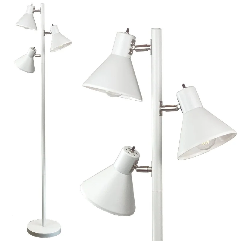 Glass Floor Lamp with Frosted Shades for Soft Diffused LightGlass Floor Lamp with Frosted Shades for Soft Diffused LightDorm 3 Light Floor Lamp with 3 Adjustable Reading Room Lights (WHITE) - Measures: L:14.90 in. x W:14.90 in. x H:63.70 in. Glass Floor Lamp with Frosted Shades for Soft Diffused LightGlass Floor Lamp with Frosted Shades for Soft Diffused LightDorm 3 Light Floor Lamp with 3 Adjustable Reading Room Lights (WHITE) - Measures: L:14.90 in. x W:14.90 in. x H:63.70 in.