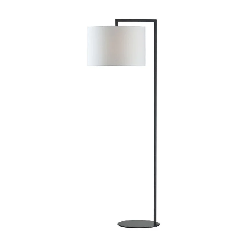 Fabric Floor Lamp with a Linen Shade for a Relaxed AestheticFabric Floor Lamp with a Linen Shade for a Relaxed AestheticElk Home Black Stem Black With White Shade 1 Light Floor Lamp