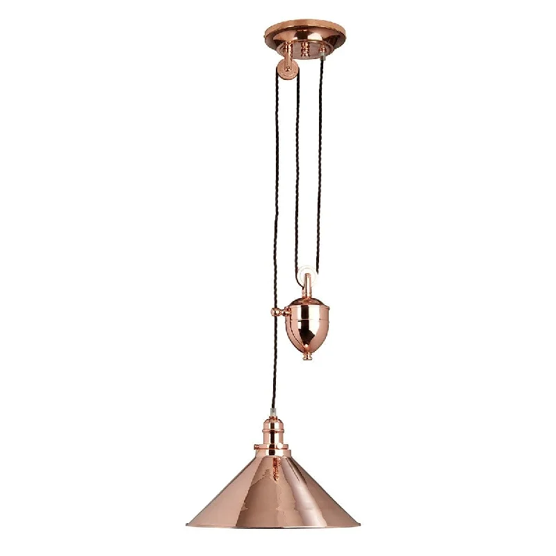 Fabric Floor Lamp with a Linen Shade for a Relaxed AestheticFabric Floor Lamp with a Linen Shade for a Relaxed AestheticElstead Provence 1 Light Rise and Fall Polished Copper Pendant