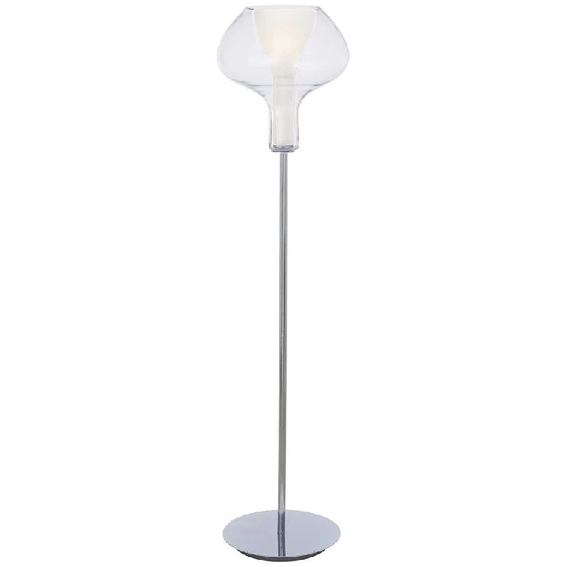 Glass Floor Lamp with Frosted Shades for Soft Diffused LightGlass Floor Lamp with Frosted Shades for Soft Diffused LightGeorge Kovacs Soft Chrome And Clear Glass 1 Light Torchiere