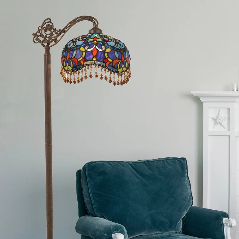 Bohemian Inspired Floor Lamp for Eclectic Home DecorBohemian Inspired Floor Lamp for Eclectic Home DecorGracewood Hollow Ghose 60.5-inch Victorian Stained Glass Beaded Umbrella-style Side Arm Floor Lamp
