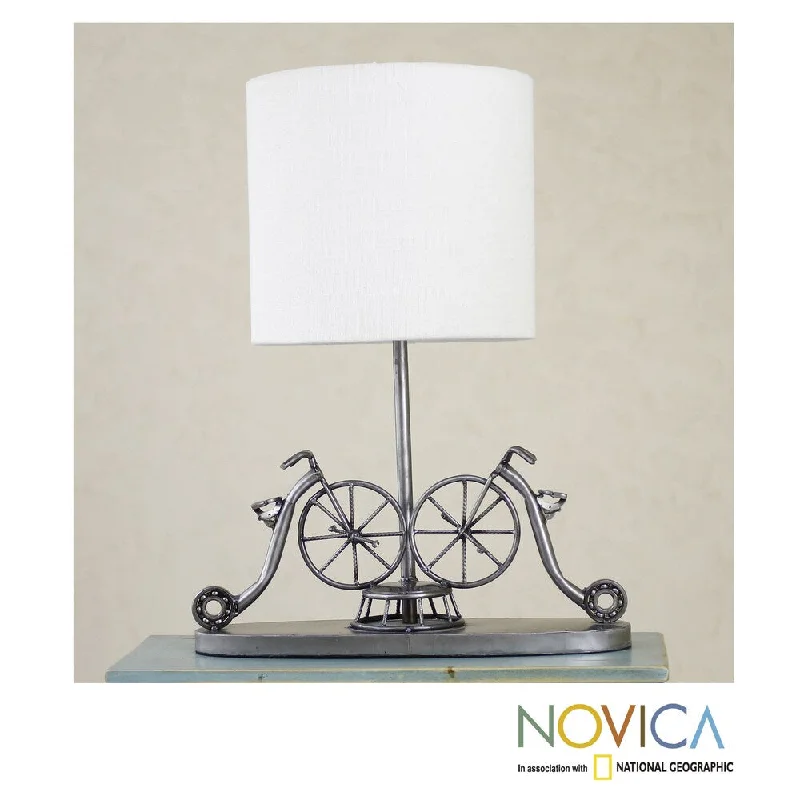 Fabric Floor Lamp with a Linen Shade for a Relaxed AestheticFabric Floor Lamp with a Linen Shade for a Relaxed AestheticHandmade Recycled Metal 'Rustic Vintage Bicycles' Table Lamp (Mexico)