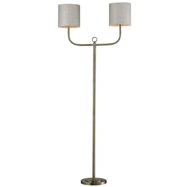 Fabric Floor Lamp with a Linen Shade for a Relaxed AestheticFabric Floor Lamp with a Linen Shade for a Relaxed AestheticHGTV HOME Double Armed 2-light Antique Brass Floor Lamp
